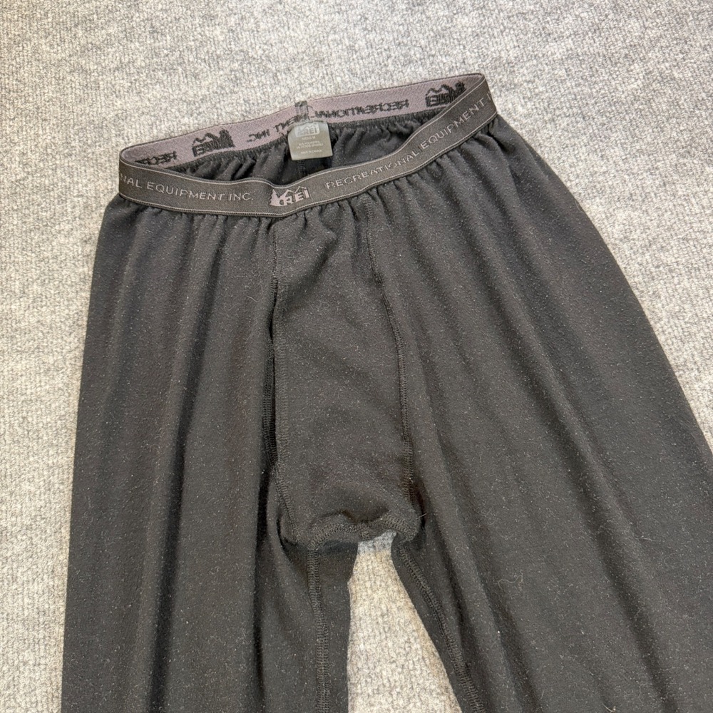 REI Gorpcore Black Thermal Base Layer Leggings Polyester Spandex Size M
